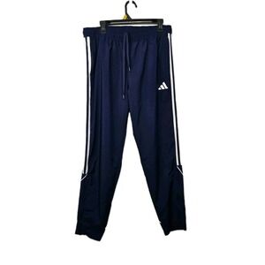 Adidas Womens XL Tiro 21 Striped Elastic Waist Navy Blue Track Pant Zip Leg